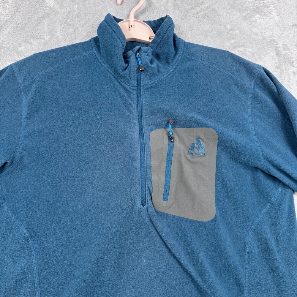 Eddie Bauer First Ascent Sweater Mens M Blue 1/4 Zip Pullover‎ Whittaker Fleece